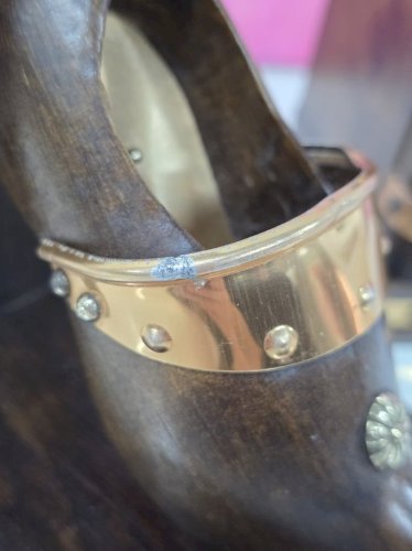 paire de serre livres en bois et cuivre sabot kitsch