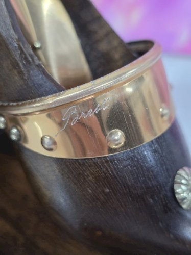 paire de serre livres en bois et cuivre sabot kitsch