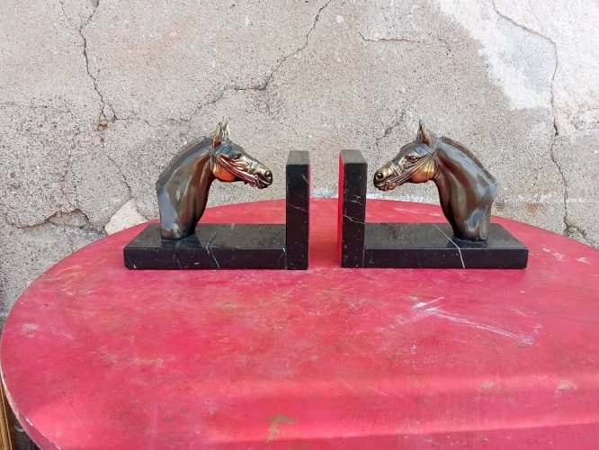 Paire de serre-livres en forme de cheval 