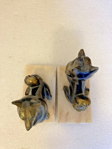 paire de serre livres  en régule chien berger belge malinois
