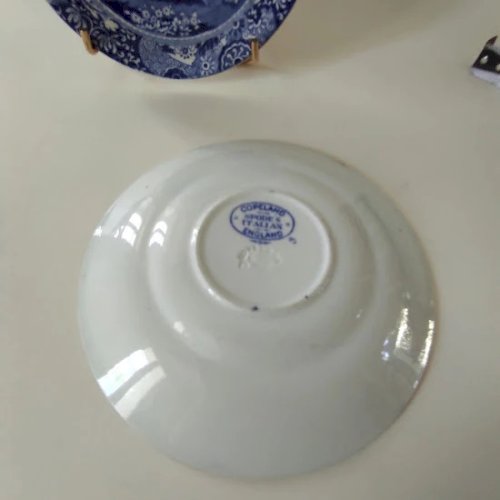 Paire de soucoupes Anglaises anciennes, Copeland, Spodes Italian