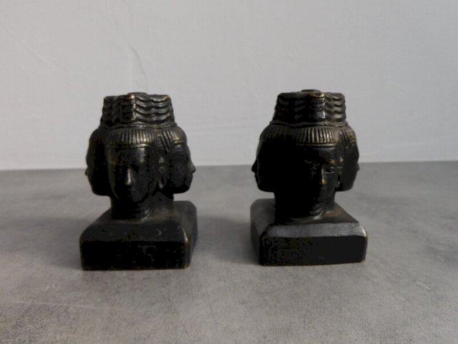 PAIRE DE STATUES BUSTE THAILANDAISES N° 14
