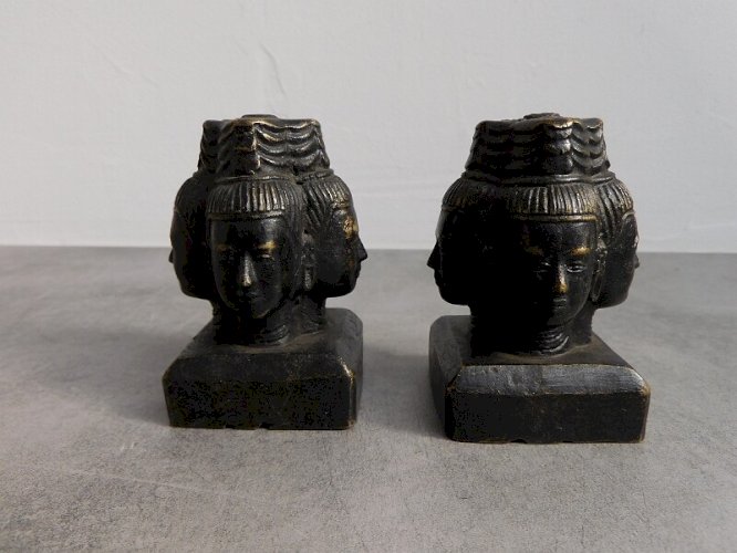 PAIRE DE STATUES BUSTE THAILANDAISES N° 14