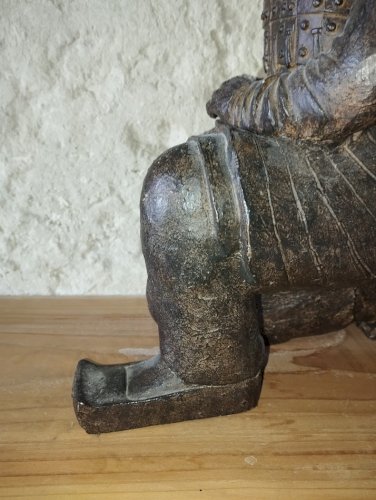 Paire de statues décoratives inspirées des guerriers de Xi’an – Résine patinée – Grand format