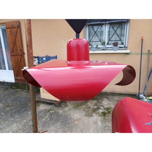 Paire de Suspensions Vintage Tole rouge