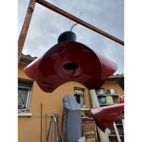 Paire de Suspensions Vintage Tole rouge