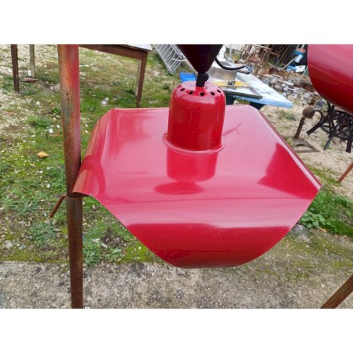 Paire de Suspensions Vintage Tole rouge