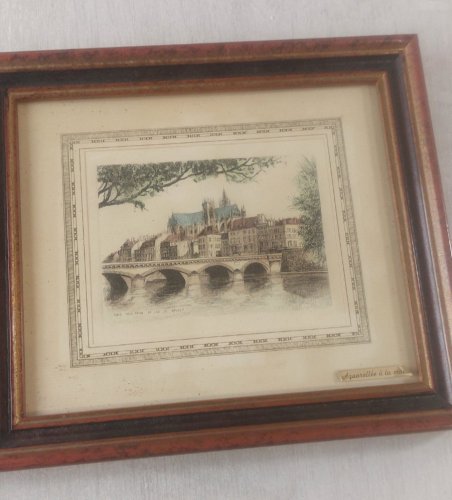 Paire de tableaux, aquarellés à la main, Metz