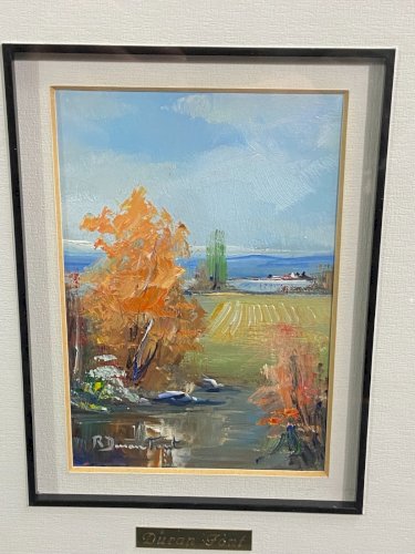 Paire de tableaux aux paysages huile au couteau Ecole espagnole Ramon Duran Font