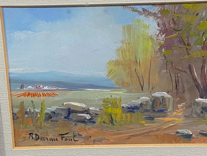Paire de tableaux aux paysages huile au couteau Ecole espagnole Ramon Duran Font