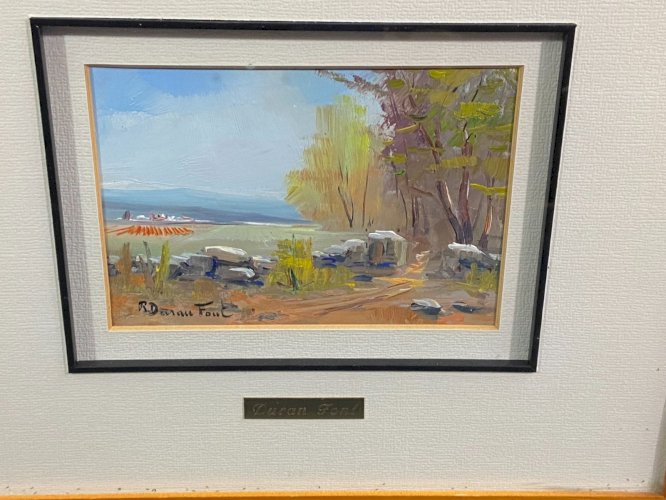 Paire de tableaux aux paysages huile au couteau Ecole espagnole Ramon Duran Font