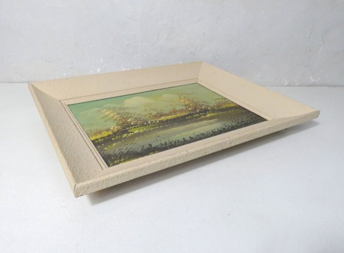 Paire de tableaux huile sur toile cadre bois