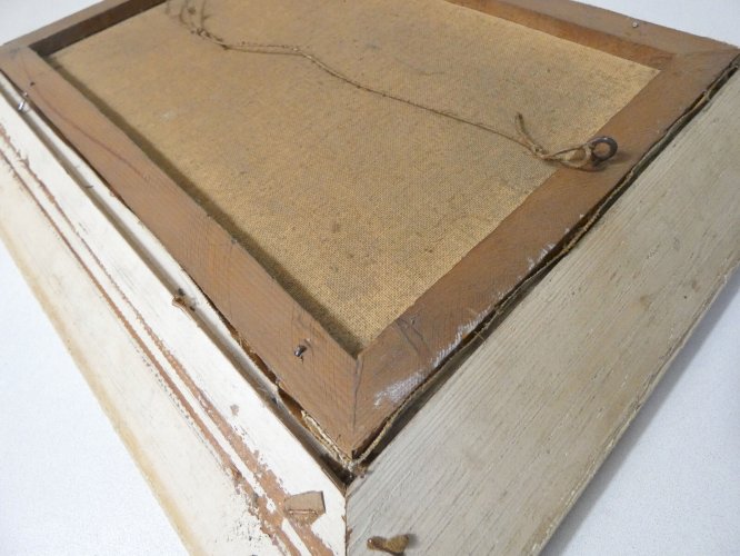 Paire de tableaux huile sur toile cadre bois