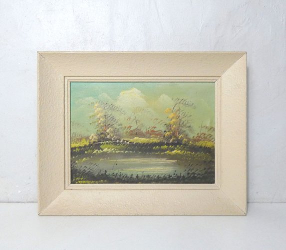 Paire de tableaux huile sur toile cadre bois