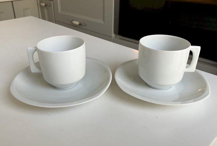 paire de tasses sous tasses limoges Bernardaud B & Co