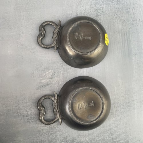 Paire de taste vin en étain d'art titre légal made in France