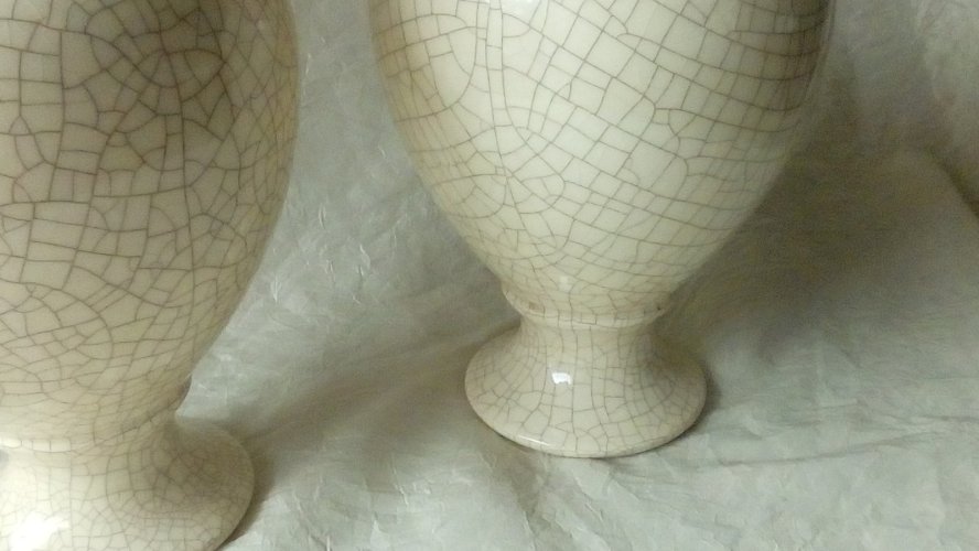 PAIRE DE VASE EN FAIENCE CRAQUELÉE ART DECO**