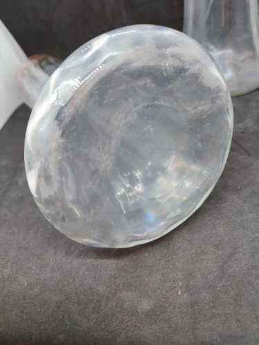 paire de vase Legras? en verre transparent avec dorure au col en bon etat