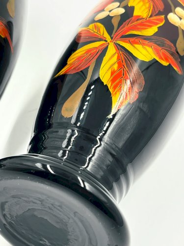 Paire de vases Art Déco en verre de Boom