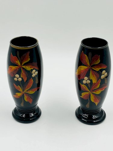 Paire de vases Art Déco en verre de Boom