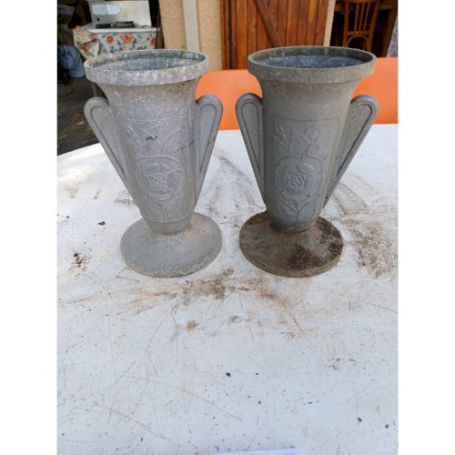 Paire de Vases en Aluminium 1900