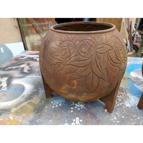 Paire de Vases en Fonte Art Déco de Charleville - Mézières