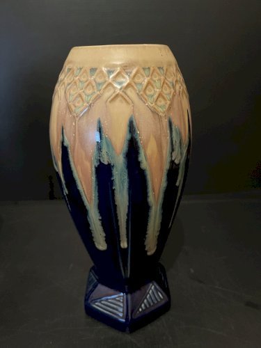 paire de Vases en Grès flammé Denbac céramique vintage  Art déco