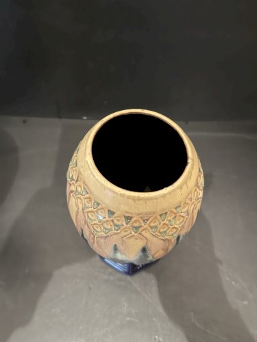 paire de Vases en Grès flammé Denbac céramique vintage  Art déco