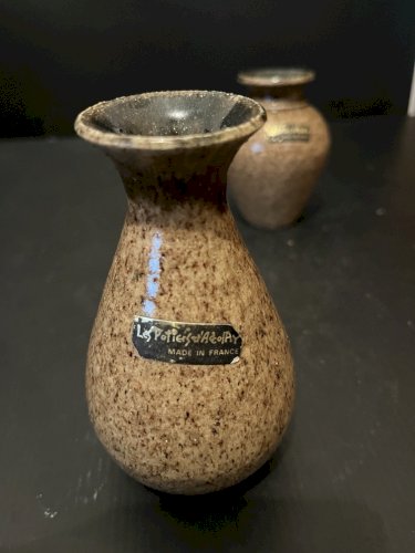 paire de vases miniature Accolay céramique collection vintage décoration