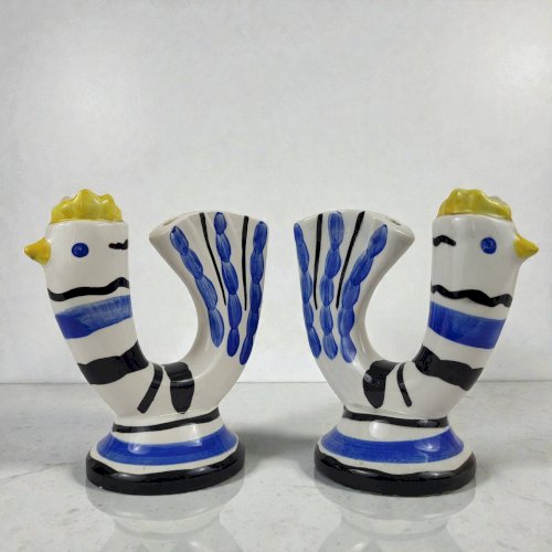 Paire de vases pique fleurs , Revernay, 1950s