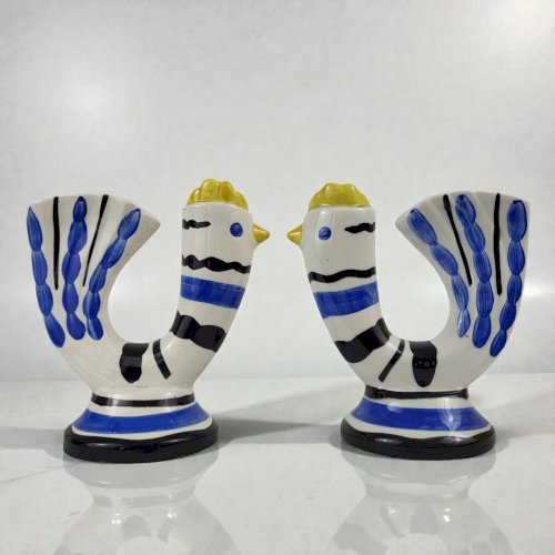 Paire de vases pique fleurs , Revernay, 1950s