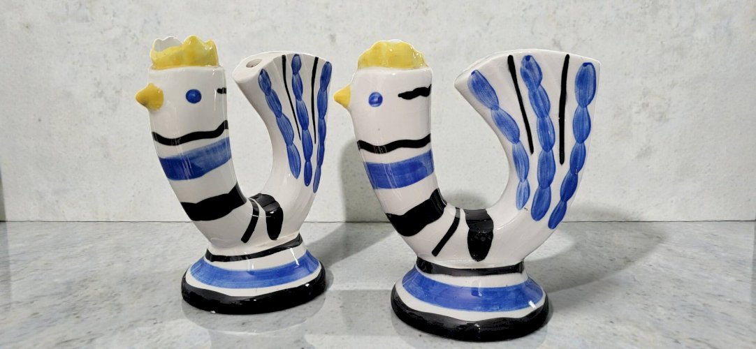 Paire de vases pique fleurs , Revernay, 1950s