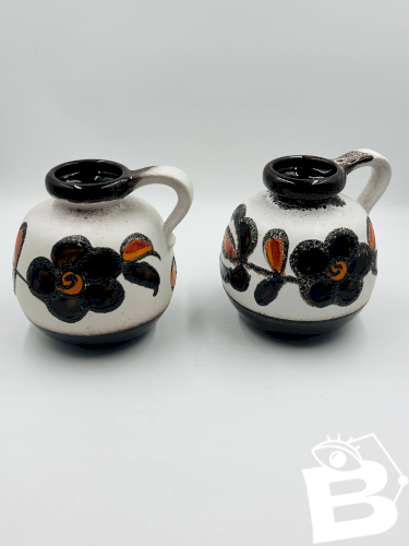 Paire de vases Scheurich 484 27 décor floral West Germany