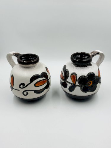 Paire de vases Scheurich 484 27 décor floral West Germany