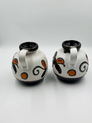Paire de vases Scheurich 484 27 décor floral West Germany