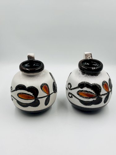 Paire de vases Scheurich 484 27 décor floral West Germany