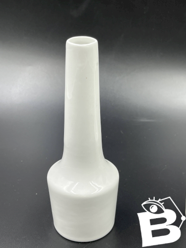 Paire de vases soliflores en céramique blanche vintage