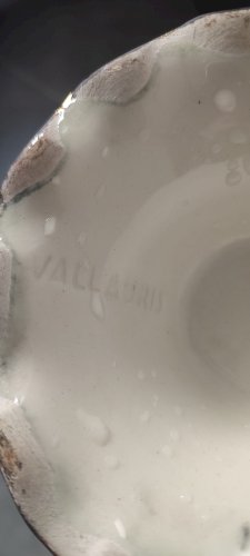 Paire de vases Vallauris céramique florale années 50–60