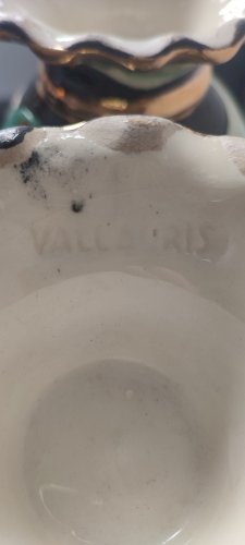 Paire de vases Vallauris céramique florale années 50–60