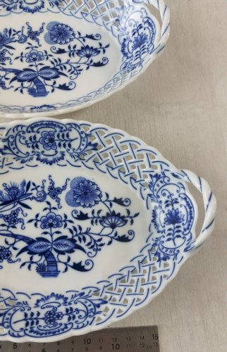 Paire de vide poche, décor Blue Onion / en porcelaine de Tchécoslovaquie / Czech