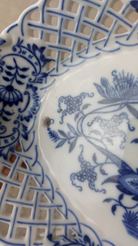 Paire de vide poche, décor Blue Onion / en porcelaine de Tchécoslovaquie / Czech