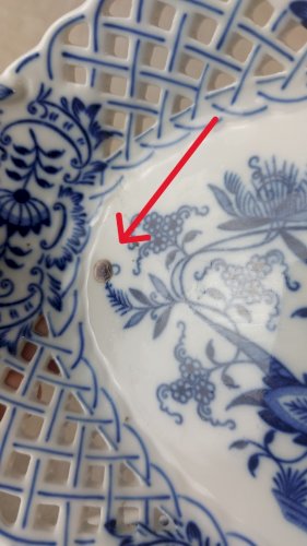 Paire de vide poche, décor Blue Onion / en porcelaine de Tchécoslovaquie / Czech