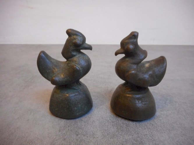 PAIRE D'OISEAUX EN BRONZE DU XIX ème SIECLE