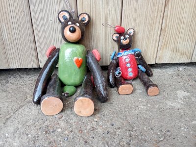 Pair of original ceramic teddy bears