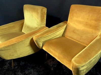 Pair of designer armchairs 1955-1960 Louis Paolozzi for Zol Brandt Steiner poss. 4