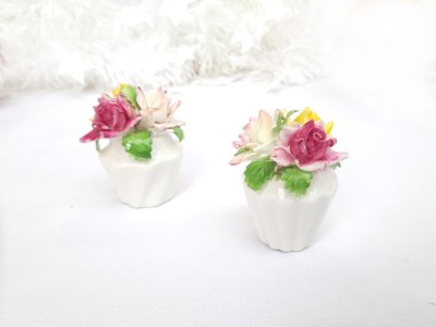 Miniature pair English porcelain Capodimonte style