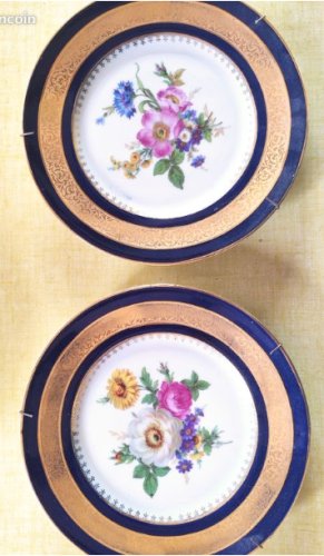 Paires d'Assiettes de collection Bernardaud (B & Co) Limoges - vers 1900