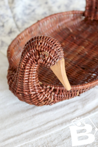 Panier canard vintage osier foncé