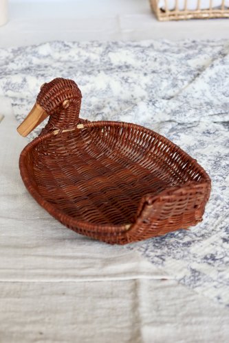 Panier canard vintage osier foncé
