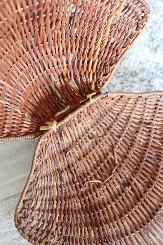 Panier coquillage vintage en osier